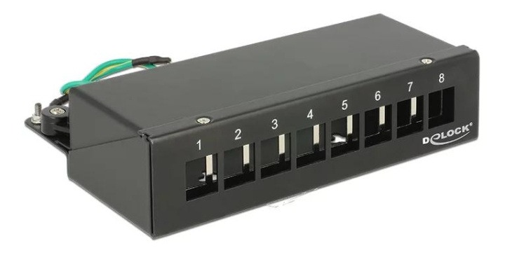 DeLOCK Patch panel, 8 ports, for keystone modules, shielded, black in the group COMPUTERS & PERIPHERALS / Computer cables / Network cables / Adapters & Conductor joints at TP E-commerce Nordic AB (C70580)