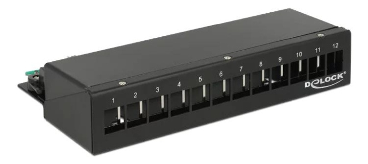 DeLOCK Keystone Desktop Patch Panel 12 Port black in the group COMPUTERS & PERIPHERALS / Computer cables / Network cables / Adapters & Conductor joints at TP E-commerce Nordic AB (C70581)