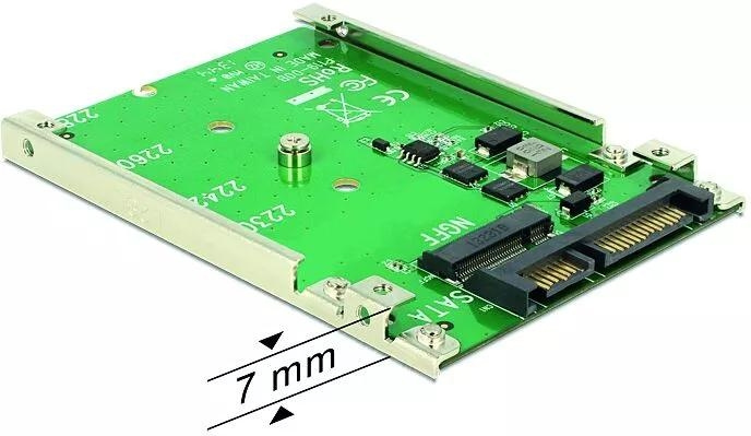 DeLOCK 2.5″ Converter SATA 22 pin > 1 x M.2 key B - 7 mm in the group COMPUTERS & PERIPHERALS / Computer components / Harddrives / Adapters & Accessories at TP E-commerce Nordic AB (C70600)