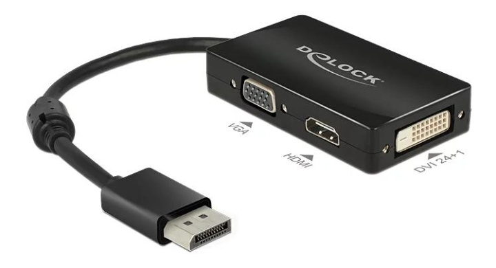 DeLOCK DisplayPort to HDMI/VGA/DVI adapter, 1920x1200 in 60Hz in the group COMPUTERS & PERIPHERALS / Computer cables / DisplayPort / Adapters at TP E-commerce Nordic AB (C70602)