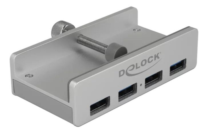 DeLOCK External USB 3.0 4 Port Hub with Locking Screw, silver in the group COMPUTERS & PERIPHERALS / Computer accessories / USB-Hubs at TP E-commerce Nordic AB (C70618)