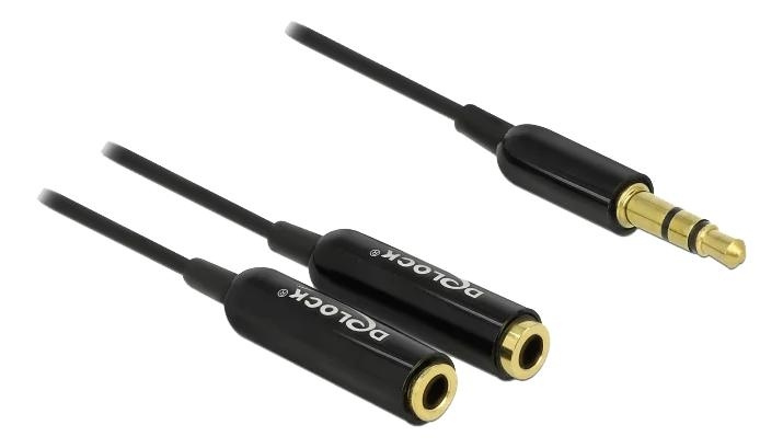 DeLOCK Cable audio splitter stereo jack male 3.5 mm 3 pin>2xstereo in the group HOME ELECTRONICS / Cables & Adapters / Audio analog / Adapters at TP E-commerce Nordic AB (C70624)