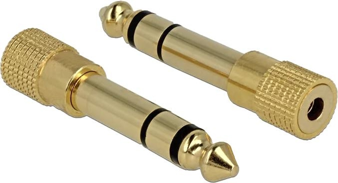 DeLOCK Adapter Stereo plug 6.35 mm > Stereo jack 3.5 mm 3 pin metal in the group HOME ELECTRONICS / Cables & Adapters / Audio analog / Adapters at TP E-commerce Nordic AB (C70626)