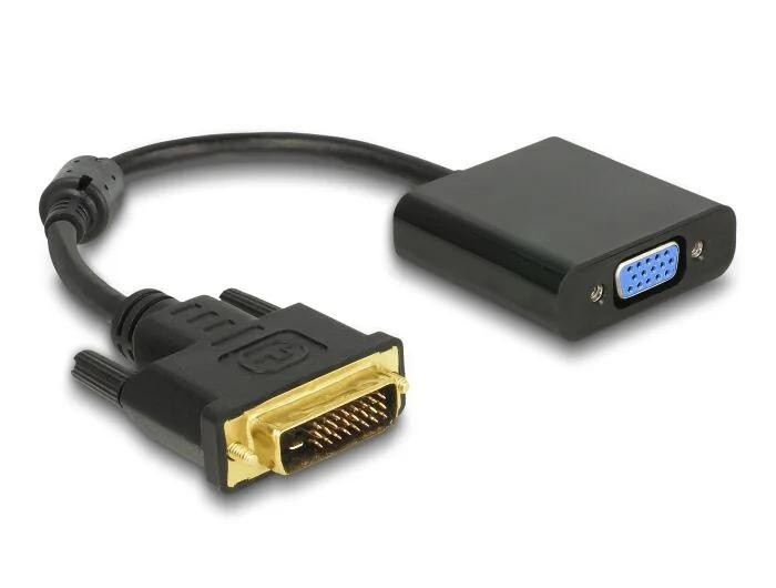 DeLOCK Adapter DVI-D 24+1 male > VGA female black in the group COMPUTERS & PERIPHERALS / Computer cables / DVI / Adapters at TP E-commerce Nordic AB (C70633)