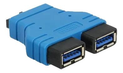 DeLOCK Adapter USB 3.0 pin header female > 2xUSB 3.0 Type-A female in the group COMPUTERS & PERIPHERALS / Computer cables / USB / USB-A / Adapters at TP E-commerce Nordic AB (C70634)