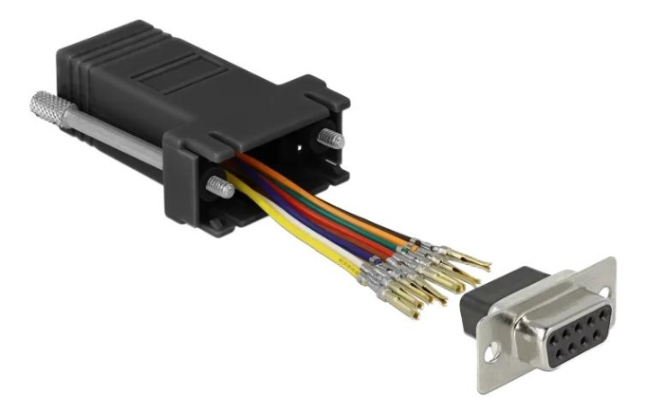 DeLOCK Adapter D-Sub 9 pin female to RJ45 female Assembly Kit black in the group COMPUTERS & PERIPHERALS / Computer cables / Network cables / Adapters & Conductor joints at TP E-commerce Nordic AB (C70643)