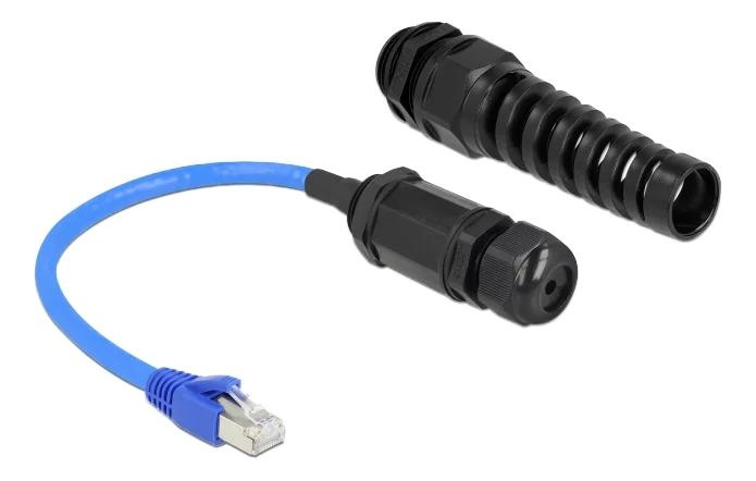 DeLOCK Cable RJ45 plug to RJ45 jack Cat.6 waterproof w/ cable gland in the group COMPUTERS & PERIPHERALS / Computer cables / Network cables / Adapters & Conductor joints at TP E-commerce Nordic AB (C70655)