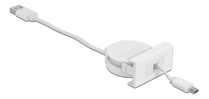 DeLOCK Easy 45 Module USB 2.0 Cable TypeA>EASYUSB MicroB white in the group COMPUTERS & PERIPHERALS / Computer cables / USB / Micro-USB / Cables at TP E-commerce Nordic AB (C70658)