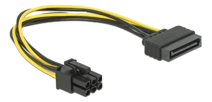 DeLOCK Cable Power SATA 15 pin > 6 pin PCI Express in the group COMPUTERS & PERIPHERALS / Computer cables / Internal / SATA at TP E-commerce Nordic AB (C70673)