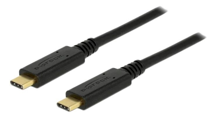 DeLOCK USB 2.0 USB-C to USB-C cable, 5A, E-Marker, 1m, black in the group COMPUTERS & PERIPHERALS / Computer cables / USB / USB-C at TP E-commerce Nordic AB (C70676)