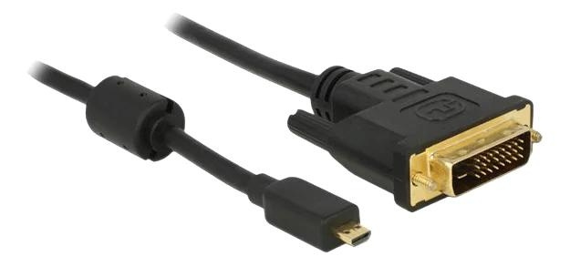 DeLOCK HDMI cable Micro-D male > DVI 24+1 male 1 m in the group COMPUTERS & PERIPHERALS / Computer cables / DVI / Cables at TP E-commerce Nordic AB (C70683)