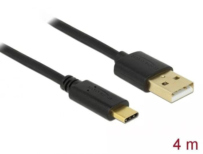 DeLOCK USB 2.0 cable Type-A to Type-C 4 m in the group COMPUTERS & PERIPHERALS / Computer cables / USB / USB-C at TP E-commerce Nordic AB (C70688)