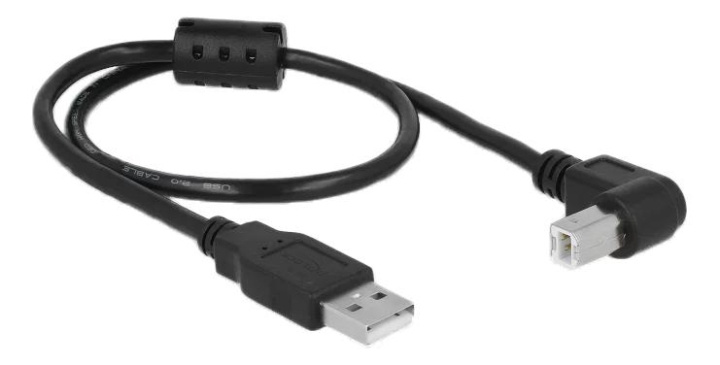 DeLOCK Cable USB 2.0 Type-A male > USB 2.0 Type-B male angled 0.5 m in the group COMPUTERS & PERIPHERALS / Computer cables / USB / USB-A / Cables at TP E-commerce Nordic AB (C70693)