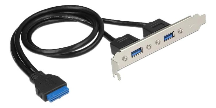 DeLOCK Slot bracket 1x19pin USB 3.0 pin header fe internal>2 in the group COMPUTERS & PERIPHERALS / Computer components / USB-Cards at TP E-commerce Nordic AB (C70695)