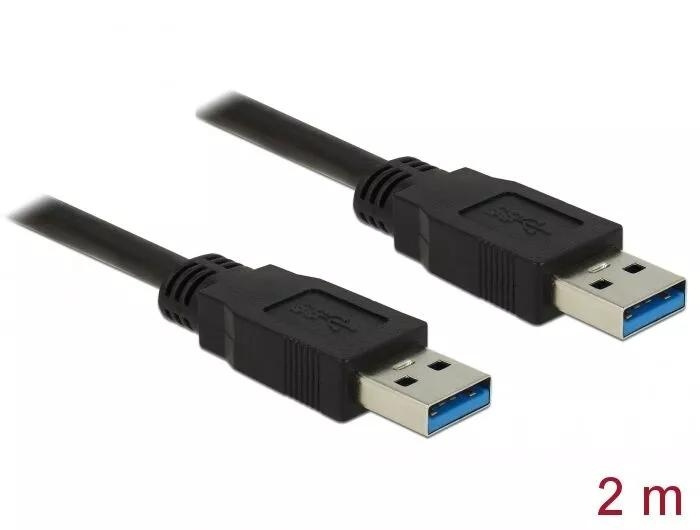 DeLOCK Cable USB 3.0 Type-A male > USB 3.0 Type-A male 2.0 m black in the group COMPUTERS & PERIPHERALS / Computer cables / USB / USB-A / Cables at TP E-commerce Nordic AB (C70698)