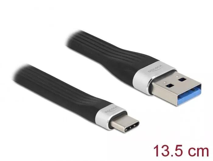 DeLOCK USB 3.2 Gen1 FPC Flat Ribbon Cable USB A>USB C 13.5cm PD 3A in the group COMPUTERS & PERIPHERALS / Computer cables / USB / USB-C at TP E-commerce Nordic AB (C70713)