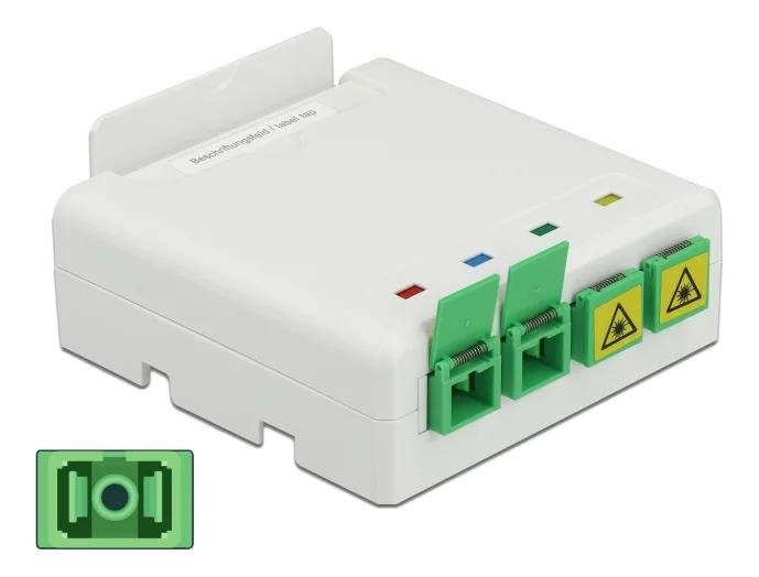 DeLOCK Optical Fiber Connection Box DIN Rail 4xSC Simplex LC Duplex in the group COMPUTERS & PERIPHERALS / Computer cables / Network cables / Adapters & Conductor joints at TP E-commerce Nordic AB (C70728)