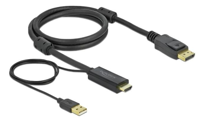 DeLOCK HDMI to DisplayPort cable 4K 30 Hz 1 m in the group HOME ELECTRONICS / Cables & Adapters / HDMI / Cables at TP E-commerce Nordic AB (C70730)