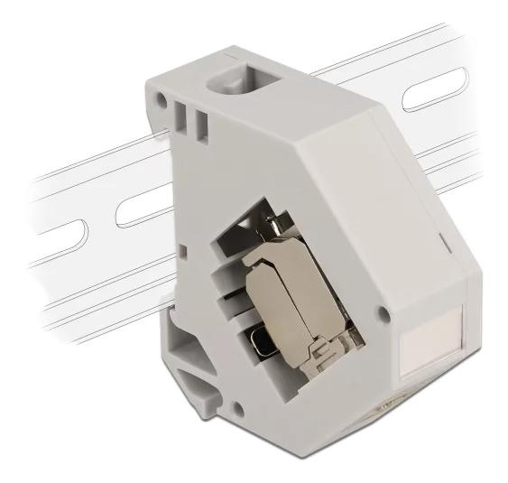 DeLOCK DIN rail Adapter with Keystone Module RJ45 jack Cat.6A LSA in the group COMPUTERS & PERIPHERALS / Computer cables / Network cables / Adapters & Conductor joints at TP E-commerce Nordic AB (C70732)