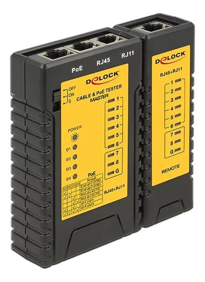 DeLOCK Cable Tester RJ45 / RJ12 / PoE in the group COMPUTERS & PERIPHERALS / Computer components / Tools & Mounting at TP E-commerce Nordic AB (C70735)