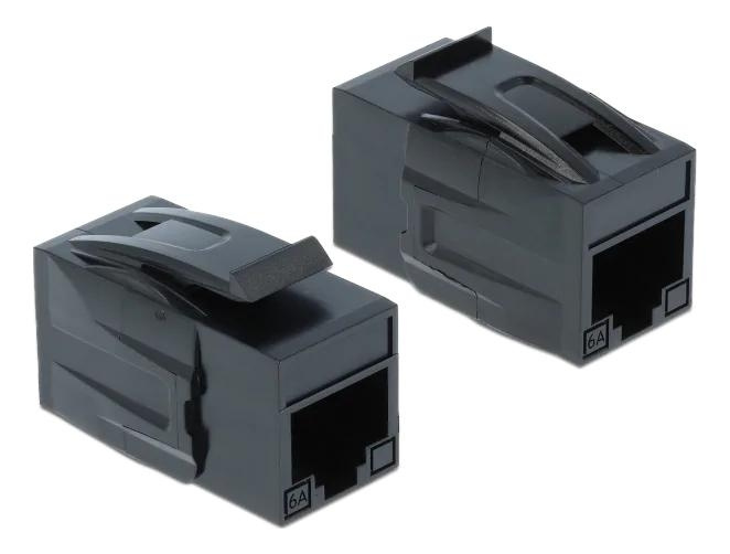 DeLOCK Keystone Module RJ45 jack > RJ45 jack Cat.6A UTP black in the group COMPUTERS & PERIPHERALS / Computer cables / Network cables / Adapters & Conductor joints at TP E-commerce Nordic AB (C70742)