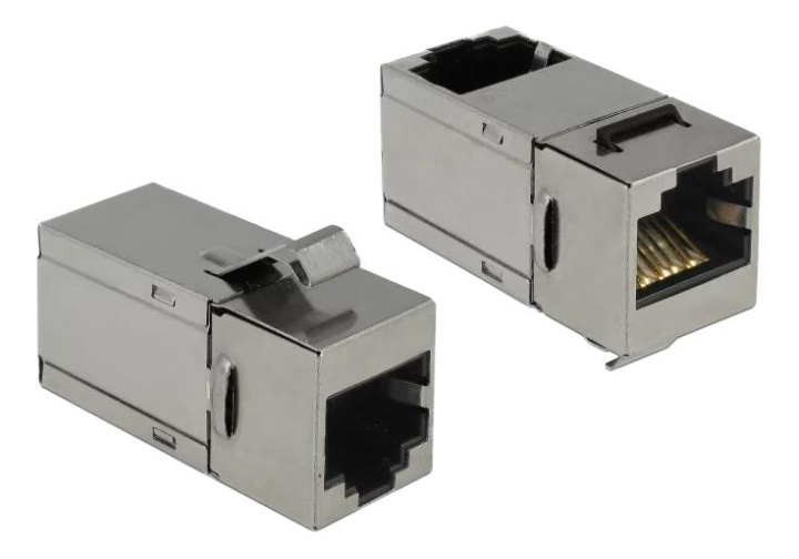 DeLOCK Keystone Module RJ45 jack > RJ45 jack Cat.6 90° in the group COMPUTERS & PERIPHERALS / Computer cables / Network cables / Adapters & Conductor joints at TP E-commerce Nordic AB (C70754)