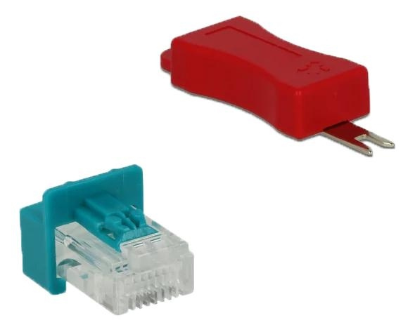 DeLOCK RJ45 Secure Clip with plug set 6 pieces in the group COMPUTERS & PERIPHERALS / Computer cables / Network cables / Adapters & Conductor joints at TP E-commerce Nordic AB (C70761)