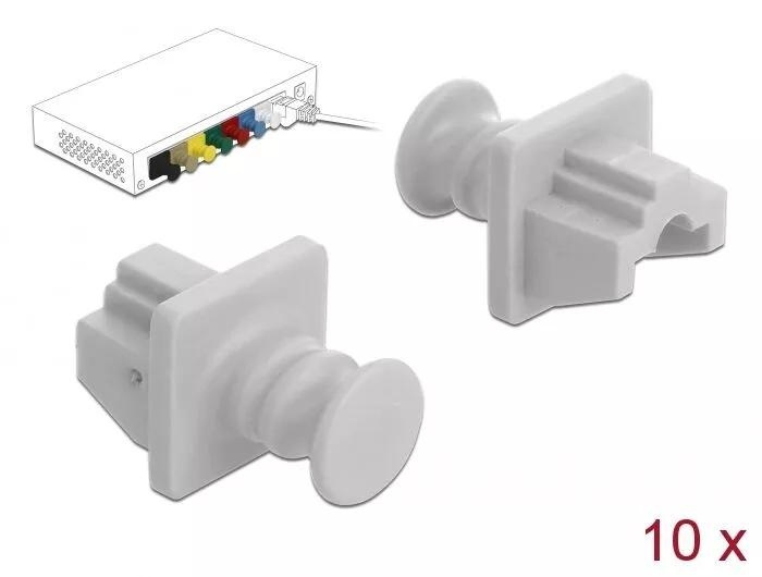 DeLOCK Dust Cover for RJ45 jack 10 pieces white in the group COMPUTERS & PERIPHERALS / Computer cables / Network cables / Adapters & Conductor joints at TP E-commerce Nordic AB (C70763)