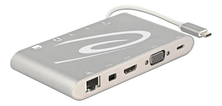 DeLOCK 87298 USB Type-C 3.1 Docking Station 4K, silver-grey in the group COMPUTERS & PERIPHERALS / Laptops & accessories / Docking station at TP E-commerce Nordic AB (C70777)