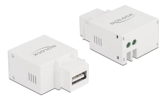 DeLOCK Keystone Module USB Type-A Charging Port 2.1 A white in the group COMPUTERS & PERIPHERALS / Computer cables / Network cables / Adapters & Conductor joints at TP E-commerce Nordic AB (C70781)