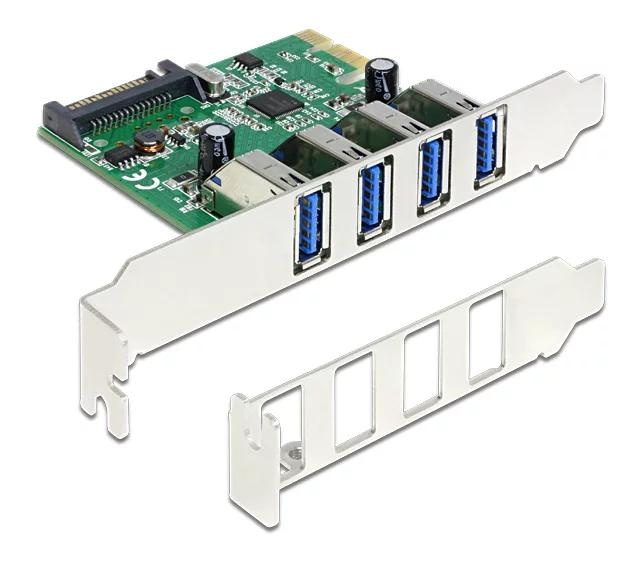 DeLOCK PCI Express Card > 4 x USB 3.0, USB adapter, PCIe 2.0 in the group COMPUTERS & PERIPHERALS / Network / Network cards / PCI Express at TP E-commerce Nordic AB (C70788)