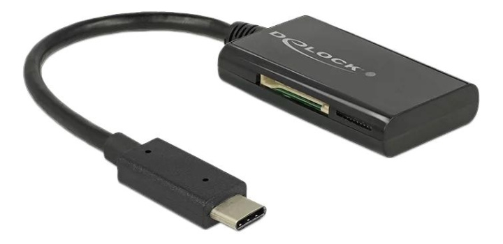 DeLOCK USB 3.1 Gen 1 Card Reader, USB-C male, 4 Slots, black in the group HOME ELECTRONICS / Storage media / Memory card reader at TP E-commerce Nordic AB (C70793)