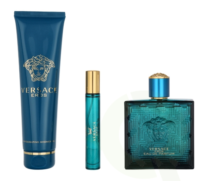 Versace Eros Pour Homme Giftset 260 ml Edp Spray 100ml/Shower Gel 150ml/Edp Spray 10ml in the group BEAUTY & HEALTH / Gift sets / Gift sets for him at TP E-commerce Nordic AB (C70945)