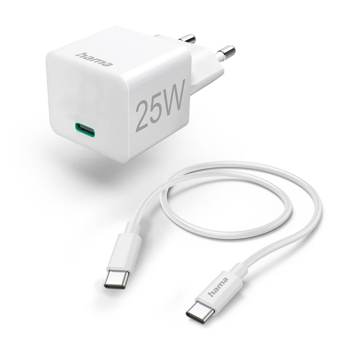 Hama Charger USB-C with USB-C Cable PD 25W 1,5m Cable White in the group SMARTPHONE & TABLETS / Chargers & Cables / Wall charger / Wall charger USB-C at TP E-commerce Nordic AB (C71155)