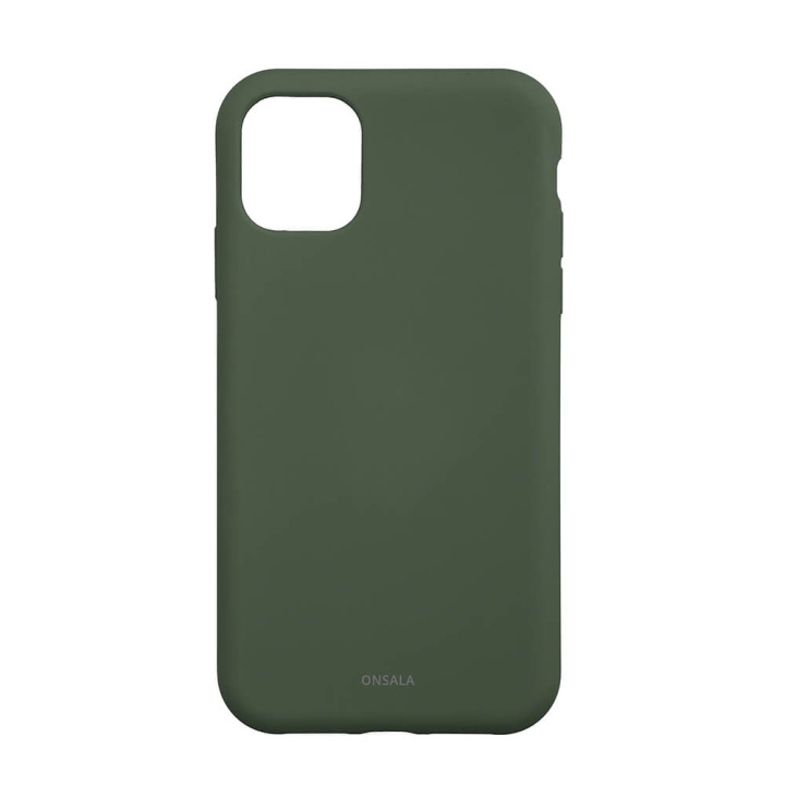 Onsala Phone Case with Silicone Feel Olive Green iPhone 11/XR in the group SMARTPHONE & TABLETS / Phone cases / Apple / iPhone 11 / Cases at TP E-commerce Nordic AB (C71193)