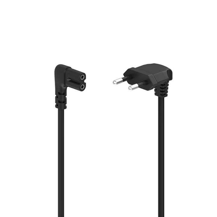 Hama Power Cable Euro Plug Angled Black 3.0m in the group COMPUTERS & PERIPHERALS / Computer cables / Device kable at TP E-commerce Nordic AB (C71221)