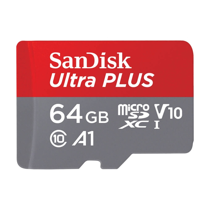 SanDisk MicroSDXC Ultra Plus 64GB 150MB/s A1 C10 UHS-1 in the group HOME ELECTRONICS / Storage media / Memory cards / MicroSD/HC/XC at TP E-commerce Nordic AB (C71480)