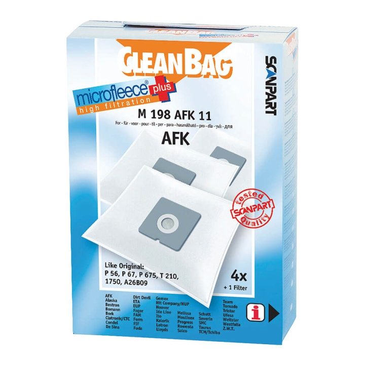 CLEANBAG Microfleece+ Dustbag AFK/Bestron/etc. 4+1 in the group HOME, HOUSEHOLD & GARDEN / Cleaning products / Vacuum cleaners & Accessories / Accessories / Vacuum bags at TP E-commerce Nordic AB (C71502)