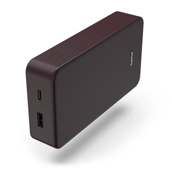 Hama Powerbank Colour 20 20000mAh USB-C+USB-A Plum in the group SMARTPHONE & TABLETS / Chargers & Cables / Powerbanks at TP E-commerce Nordic AB (C71534)