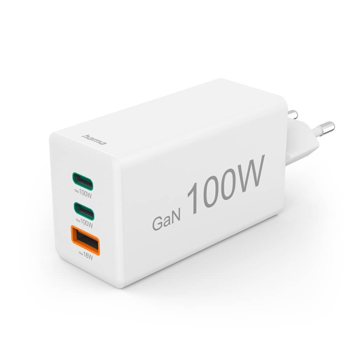 Hama Charger 2x USB-C 1x USB-A GaN 100W White in the group SMARTPHONE & TABLETS / Chargers & Cables / Wall charger / Wall charger USB-C at TP E-commerce Nordic AB (C71551)