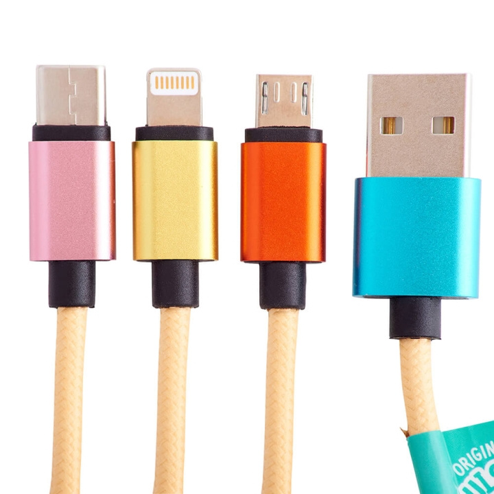 Squishmallows Chargercable 1.2m Leonard 3in1 USB-C/Micro/Lightning in the group SMARTPHONE & TABLETS / Chargers & Cables / Cables / Cables Type C at TP E-commerce Nordic AB (C71663)