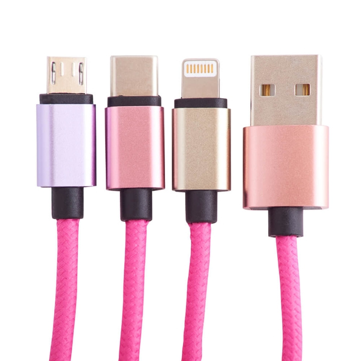 Squishmallows Chargercable 1.2m Lola 3in1 USB-C/Micro/Lightning in the group SMARTPHONE & TABLETS / Chargers & Cables / Cables / Cables Type C at TP E-commerce Nordic AB (C71664)