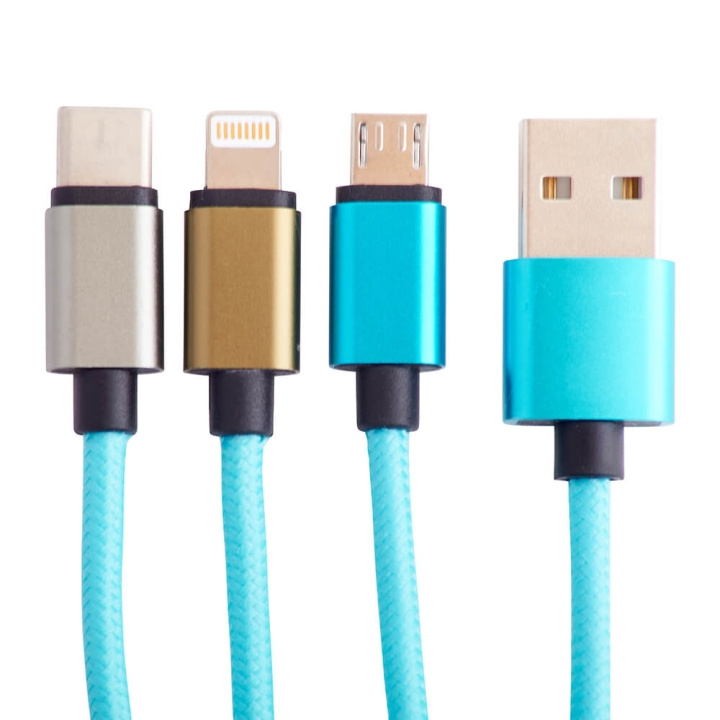 Squishmallows Chargercable 1.2m Tatiana 3in1 USB-C/Micro/Lightning in the group SMARTPHONE & TABLETS / Chargers & Cables / Cables / Cables Type C at TP E-commerce Nordic AB (C71665)