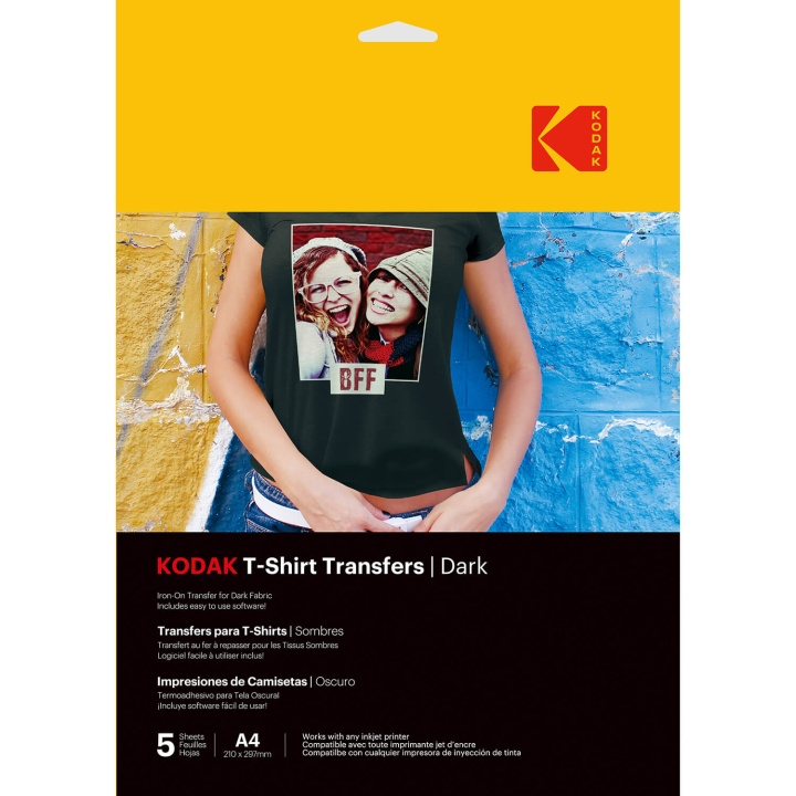 Kodak T-Shirt Transfers Dark Textile A4 x5pcs in the group HOME ELECTRONICS / Photo & Video / Photo equipment / Other at TP E-commerce Nordic AB (C71674)