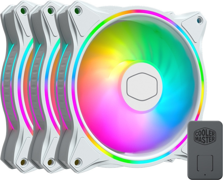 Cooler Master MasterFan MF120 Halo White Edition 3 in 1 PWM fan kit, 120 mm, white, 3-pack in the group COMPUTERS & PERIPHERALS / Computer components / Cooling / Chassis fans at TP E-commerce Nordic AB (C71698)