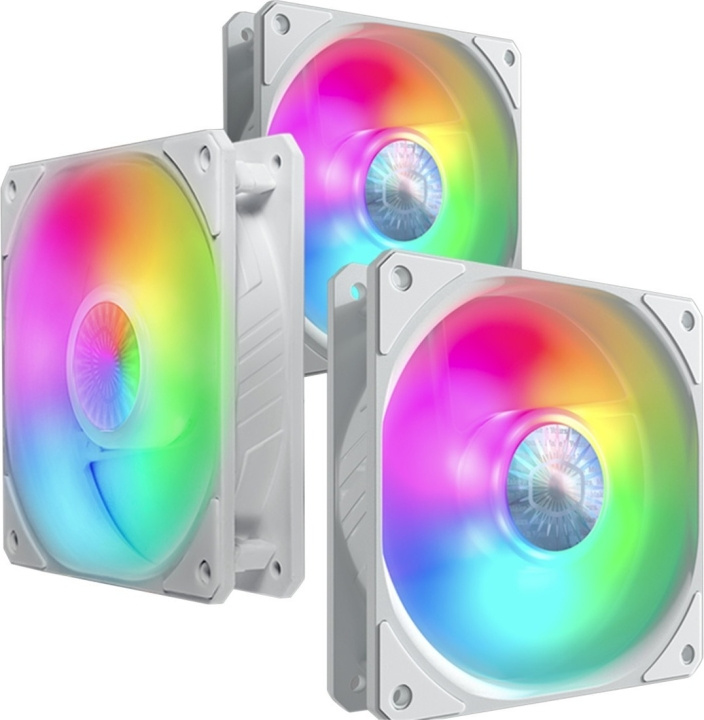 Cooler Master SickleFlow 120 ARGB 3 in 1 fan kit, 120 mm, white, 3-pack in the group COMPUTERS & PERIPHERALS / Computer components / Cooling / Chassis fans at TP E-commerce Nordic AB (C71702)