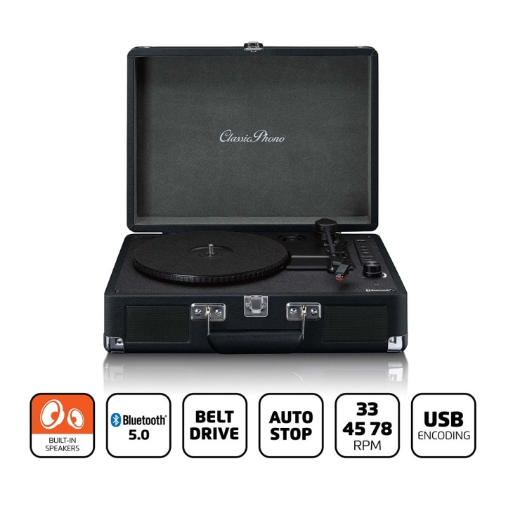 Lenco Retro Turntable BT USB play/encode Aux in the group HOME ELECTRONICS / Audio & Picture / Home cinema, Hifi & Portable / Compact stereo & Record players at TP E-commerce Nordic AB (C71869)