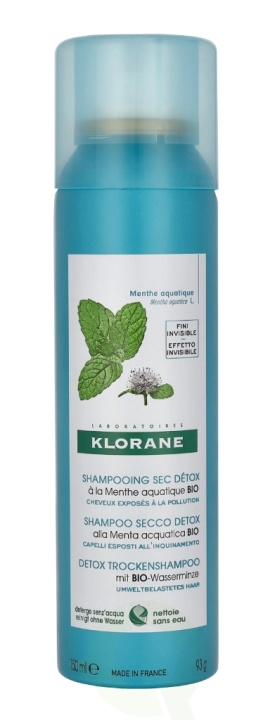 Klorane Detox Dry Shampoo With Organic Aquatic Mint 150 ml in the group BEAUTY & HEALTH / Hair & Styling / Hair care / Dry schampoo at TP E-commerce Nordic AB (C71916)