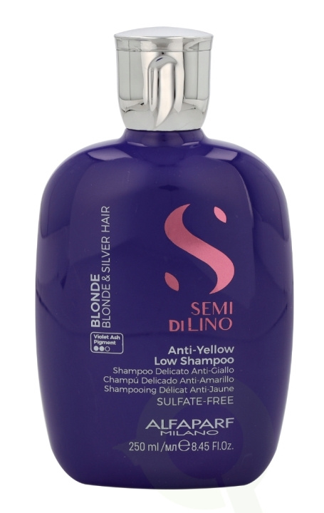 Alfaparf Semi Di Lino Anti-Yellow Low Shampoo 250 ml in the group BEAUTY & HEALTH / Hair & Styling / Hair care / Hair Dye / Silver shampoo at TP E-commerce Nordic AB (C73064)