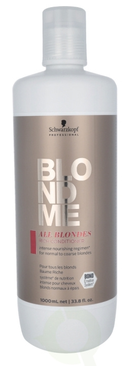 Schwarzkopf Blond Me All Blondes Rich Conditioner 1000 ml For Normal To Coarse Blondes in the group BEAUTY & HEALTH / Hair & Styling / Hair care / Conditioner at TP E-commerce Nordic AB (C73844)